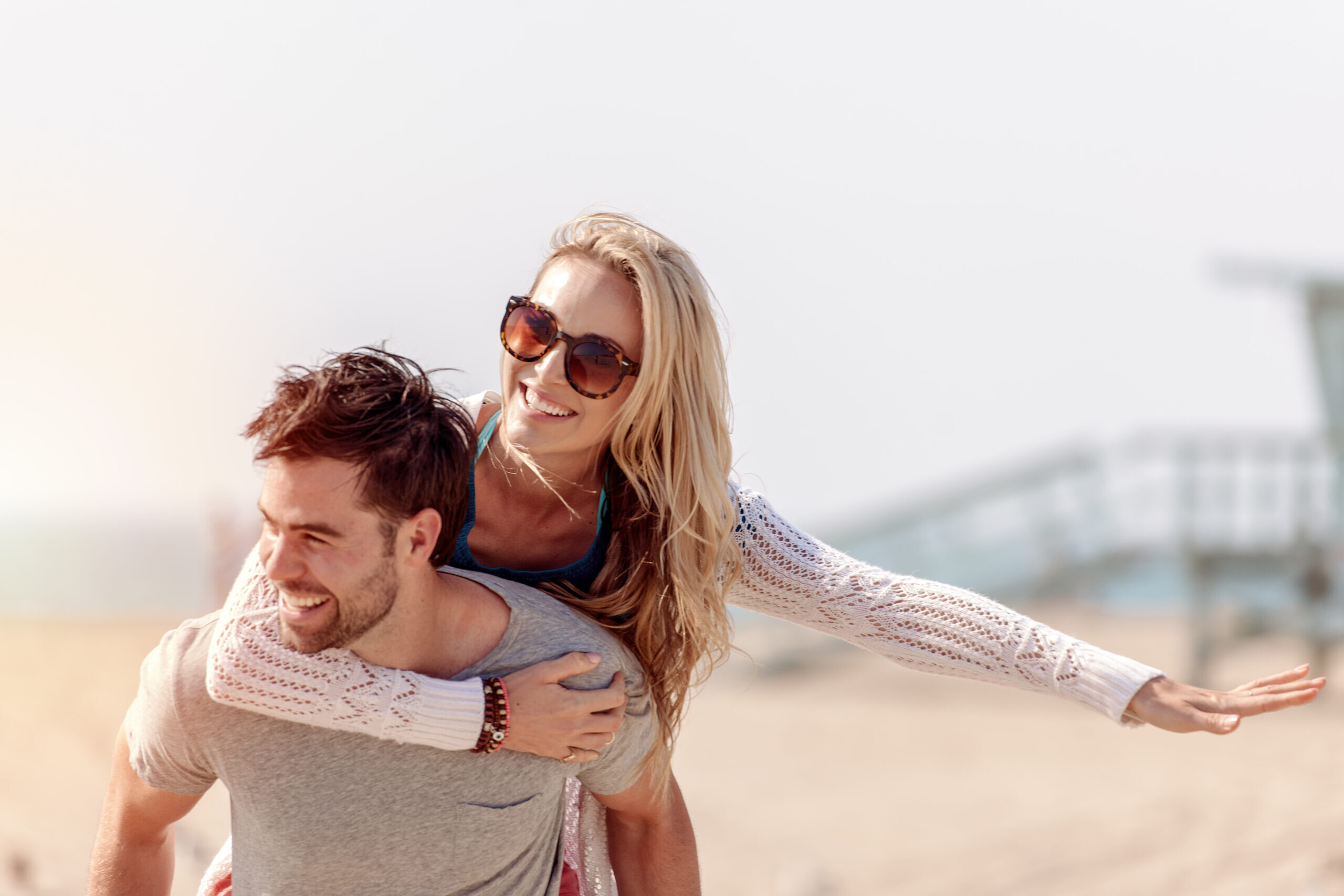 Happy couple at the beach