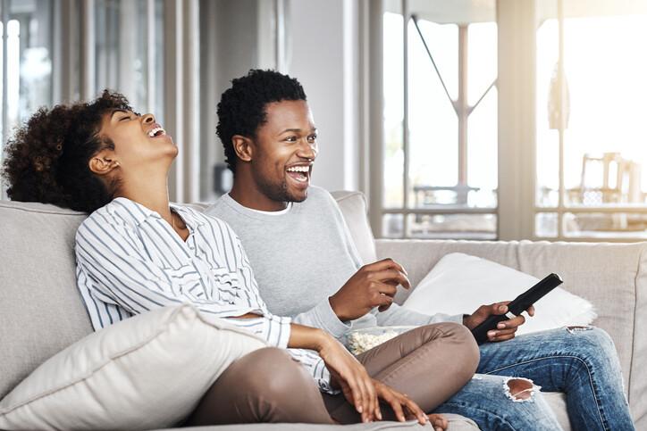 couple laughing