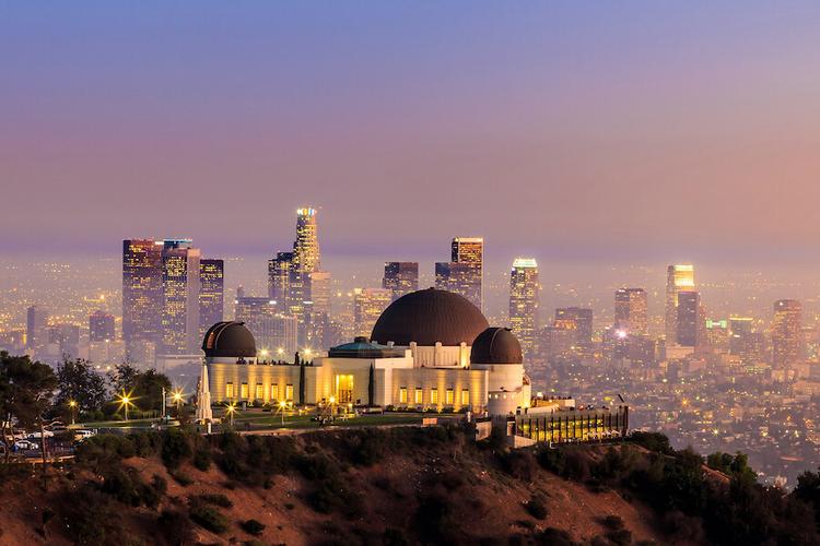 a photo of Griffith Observatory at sunset