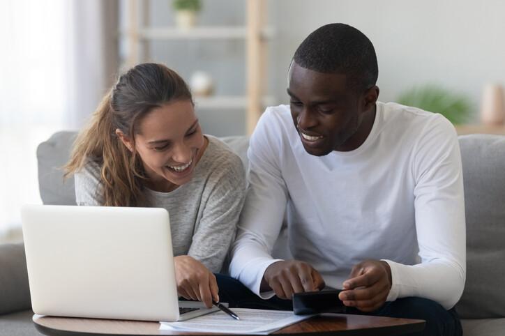 Couple looking at finances