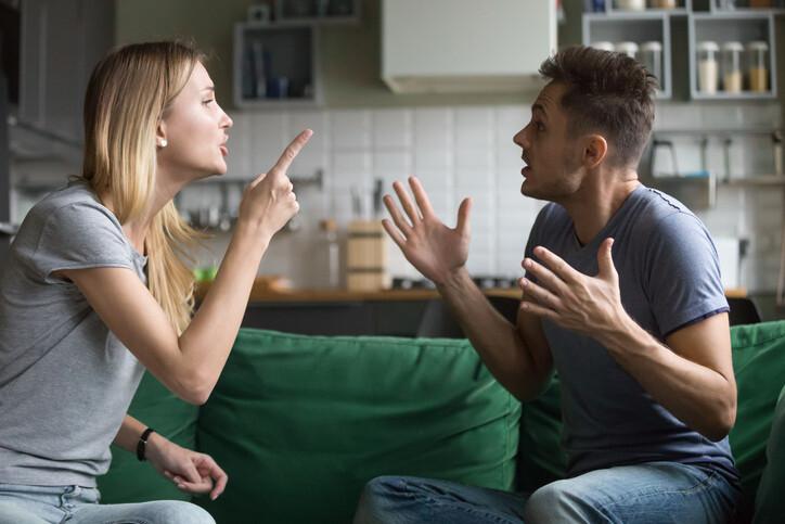 Couple blaming each other