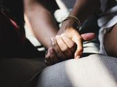 LA couple holding hands