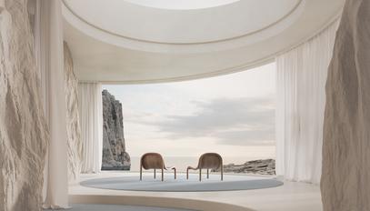 chairs, view, two chairs, beach, architecture