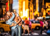 couple walking around in New York City