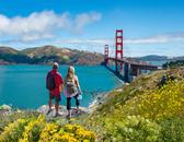 Couple holding hands in San Francisco